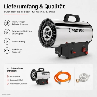 Gasheizgebläse Pro 15k INOX